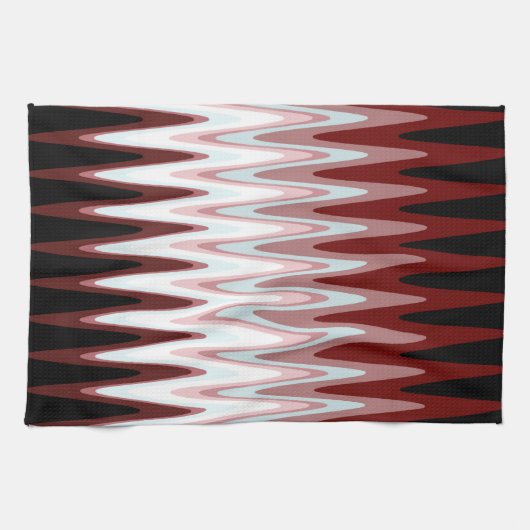 Zig Zag Red White Gray Pattern Kitchen Towel Theedoek (Horizontaal)