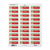 Zig Zag Retro Green Kerstmis Retour Etiket (Full Sheet)