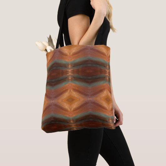 Zig Zag, Southwestern Aztec, inheemse Canvas tas (Dichtbij)