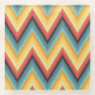 Zig Zag Striped Background 2 Glazen Onderzetter