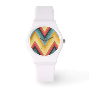 Zig Zag Striped Background 2 Horloge