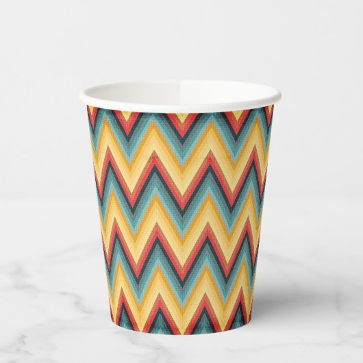Zig Zag Striped Background 2 Papieren Bekers (Links)