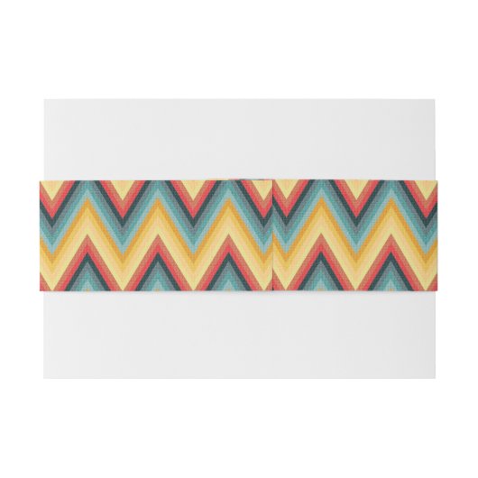 Zig Zag Striped Background 2 Uitnodigingen Wikkel (Achterkant Voorbeeld)
