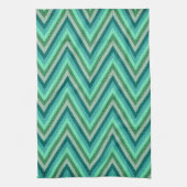 Zig Zag Striped Background Theedoek (Verticaal)