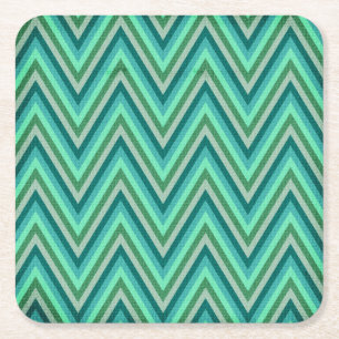 Zig Zag Striped Background Vierkante Kartonnen Onderzetter