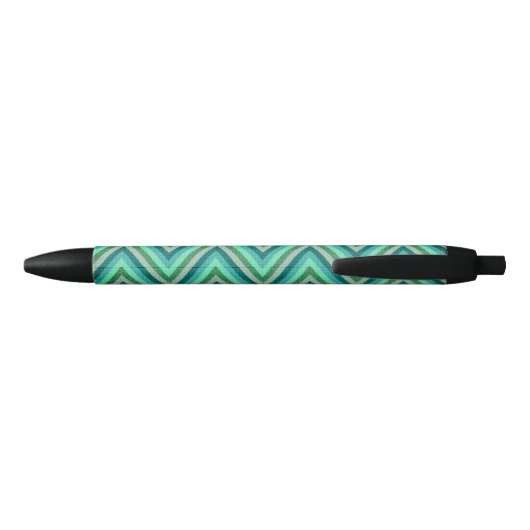 Zig Zag Striped Background Zwarte Inkt Pen (Achterkant)