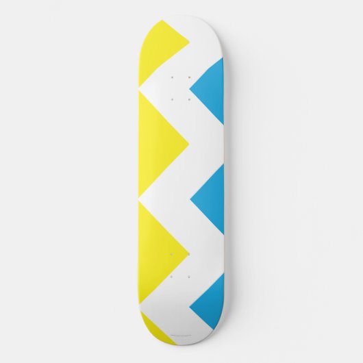 Zig Zag Yellow-Blue Skateboard (Voorkant)