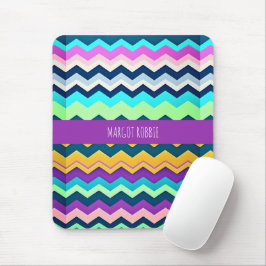Zig-zagging pastel regenboogpatroon muismat
