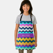 Zig-zagging pastel regenboogpatroon schort (Insitu)