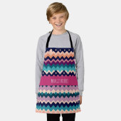 Zig-zagging pastel roze Navy Retro Patroon Schort (Gedragen)