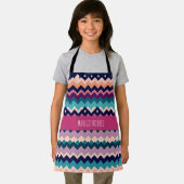 Zig-zagging pastel roze Navy Retro Patroon Schort (Insitu)