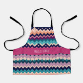 Zig-zagging pastel roze Navy Retro Patroon Schort (Voorkant)