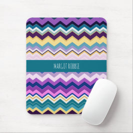 Zig Zagging Pastel Violet Retro Patroon Muismat