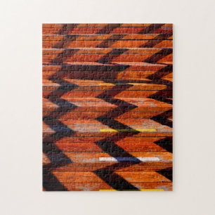 Zig Zap Pattern Wooden Stairs Legpuzzel