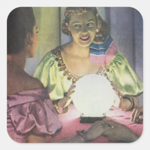  zigeuner Fortune Teller Seance Vierkante Sticker
