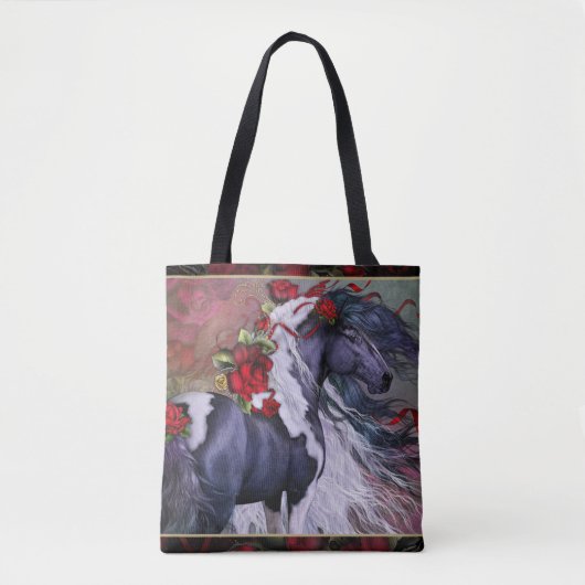 Zigeuner Roos w/border Canvas tas (Voorkant)