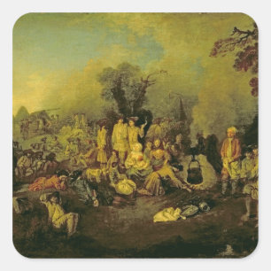 zigeunerkamp vierkante sticker