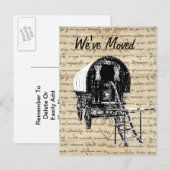 zigeunerkaravaan adreswijziging aankondigingskaart (Voorkant / Achterkant)