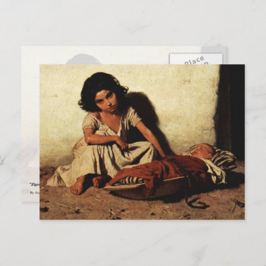 zigeunerkinderen briefkaart (Voorkant / Achterkant)