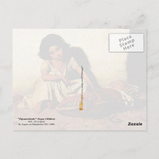 zigeunerkinderen briefkaart (Achterkant)