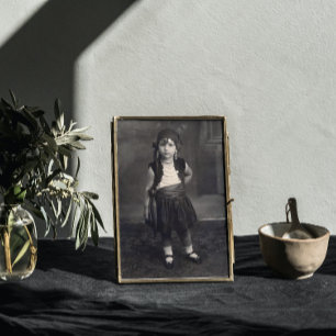  zigeunermeisje - oude zwarte en witte foto poster