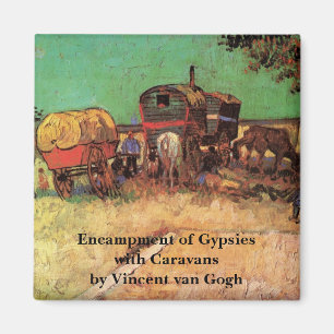 zigeuners met caravans van Vincent van Gogh Magneet