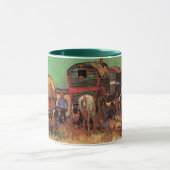 zigeuners met caravans van Vincent van Gogh Mok (Midden)