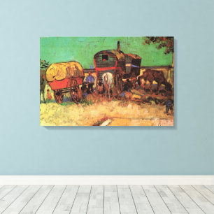 Zigeuners met Karavanen door Vincent van Gogh Canvas Afdruk