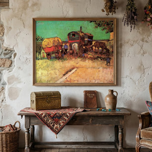 Zigeuners met Karavanen door Vincent van Gogh Poster