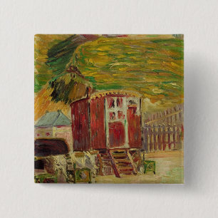 zigeuners van Port-en-Bessin, 1883 (olie op doek) Vierkante Button 5,1 Cm