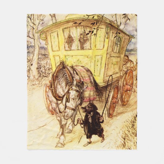 Zigeunerwagen – Gouden middag van Arthur Rackham Fleece Deken (Voorkant)