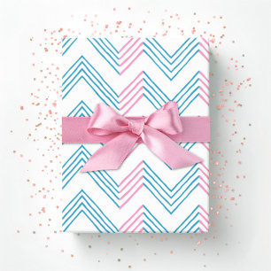Ziggy Chevron in Roze en Aqua Cadeaupapier