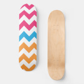 ZigZag Aqua-Oranje-Magenta Skateboard (Voorkant)
