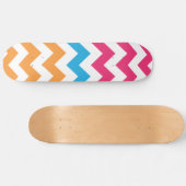 ZigZag Aqua-Oranje-Magenta Skateboard (Horizontaal)