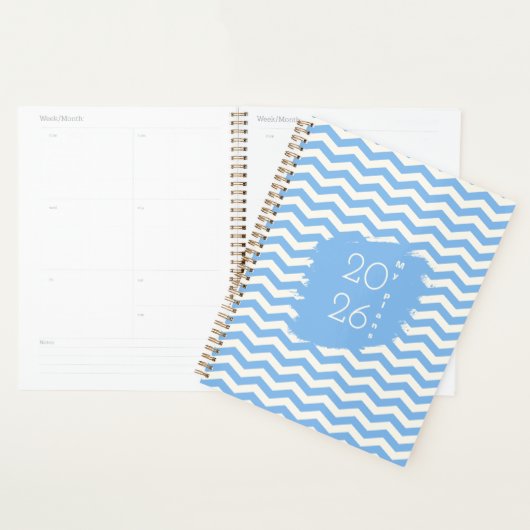 Zigzag bleu doux planificateur de design motif 202 (Devant avec enveloppe)