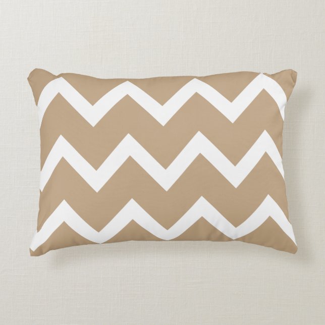 Zigzag Chevron Accent Pillow - Almond Accent Kussen (Voorkant)