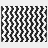 Zigzag Chevron Black en White Fleece Deken (Voorkant (Horizontaal))