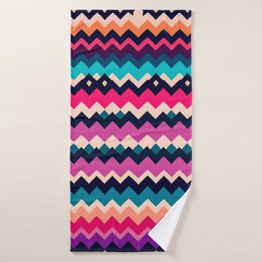 Zigzag Chevron Design Motif coloré (Serviette de bain)