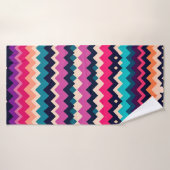Zigzag Chevron Design Motif coloré (Serviette de bain)