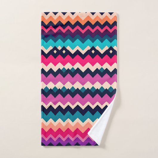 Zigzag Chevron Design Motif coloré (Serviette à main)