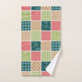 Zigzag, Chevron, En vichy, Pois, Patchwork (Serviette à main)