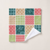 Zigzag, Chevron, En vichy, Pois, Patchwork (Gant de toilette)