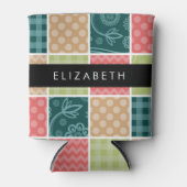 zigzag, Chevron, Gingham, Polka dots, Jouw naam Blikjeskoeler (Voorkant)