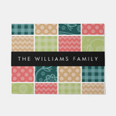 zigzag, Chevron, Gingham, Polka dots, Jouw naam Deurmat (Voorkant)