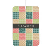 zigzag, Chevron, Gingham, Polka dots, Jouw naam Luchtverfrisser (Voorkant)