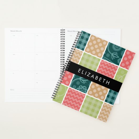 zigzag, Chevron, Gingham, Polka dots, Jouw naam Planner (Display)