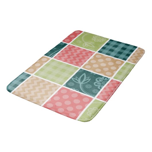 Zigzag, Chevron, Gingham, Polka Dots, Patchwork Badmat (Gekanteld)