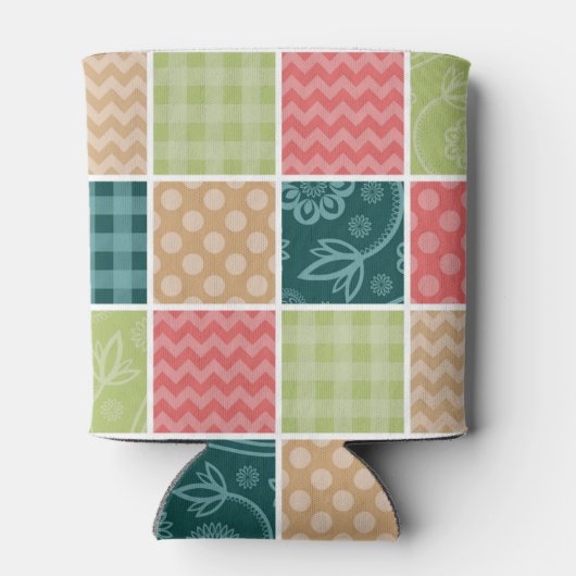 Zigzag, Chevron, Gingham, Polka Dots, Patchwork Blikjeskoeler (Achterkant)