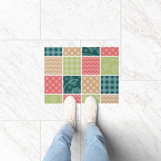 Zigzag, Chevron, Gingham, Polka Dots, Patchwork Deurmat (Binnen)