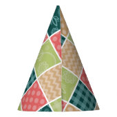 Zigzag, Chevron, Gingham, Polka Dots, Patchwork Feesthoedjes (Achterkant)